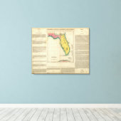 Kaart van Florida Canvas Afdruk (Insitu (Houten vloer))