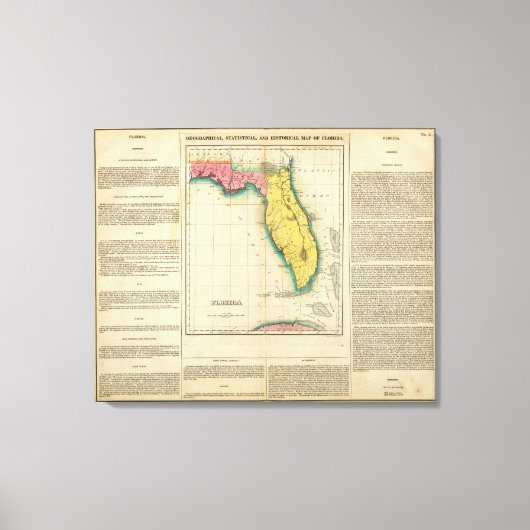Kaart van Florida Canvas Afdruk (Voorkant)