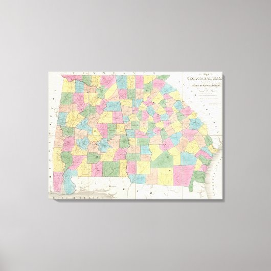 Kaart van Florida Canvas Afdruk (Voorkant)