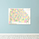 Kaart van Florida Canvas Afdruk (Insitu (Houten vloer))