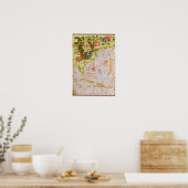 Kaart van Florida en de Antillen Poster (Keuken)