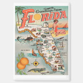  kaart van Florida Groeten uit Florida kaart Magneet (Voorkant)