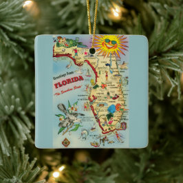 Kaart van Florida Keramisch Ornament