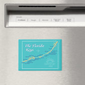 Kaart van Florida Keys met eilandnamen Magneet (Insitu (Vaatwasser))