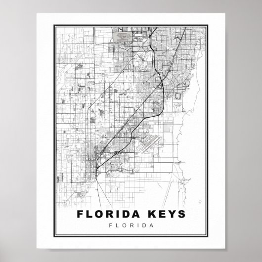Kaart van Florida Keys Poster (Voorkant)