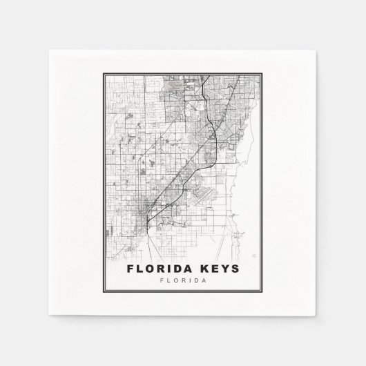 Kaart van Florida Keys Servet (Voorkant)