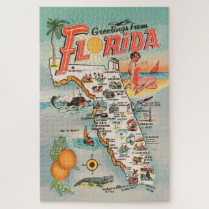 kaart van Florida met aantekeningen Legpuzzel