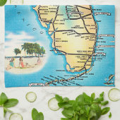  kaart van Florida met snelwegen Theedoek (Gevouwen)