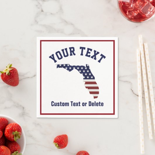 Kaart van Florida | Patriottische Amerikaanse vlag Servet (Insitu)