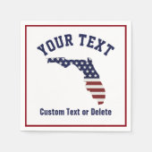 Kaart van Florida | Patriottische Amerikaanse vlag Servet (Voorkant)