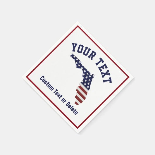 Kaart van Florida | Patriottische Amerikaanse vlag Servet (Hoek)
