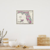  kaart van Florida Poster (Keuken)