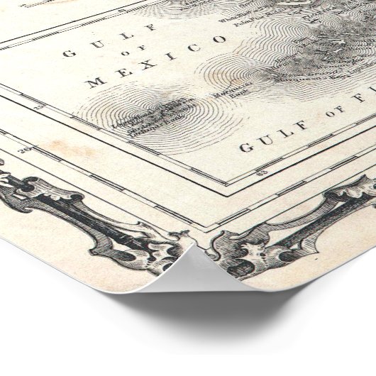  kaart van Florida Poster (Hoek)