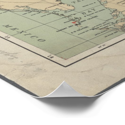  kaart van Florida Poster (Hoek)