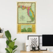Kaart van Florida Poster (Thuiskantoor)