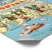  kaart van Florida Poster (Hoek)