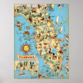 kaart van Florida Poster (Voorkant)