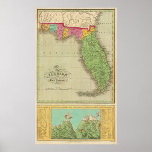 Kaart van Florida Poster