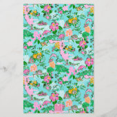 Kaart van Florida Preppy Palm Beach Pattern Monogr (Achterkant)