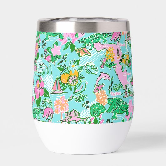 Kaart van Florida Preppy Palm Beach Pattern Monogr (Achterkant)