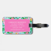 Kaart van Florida Preppy Palm Beach Pattern Monogr Bagagelabel (Achterkant horizontaal)