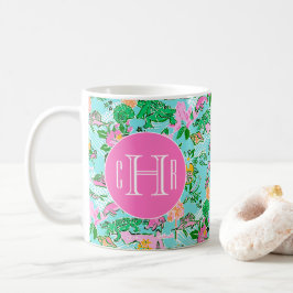 Kaart van Florida Preppy Palm Beach Pattern Monogr Koffiemok
