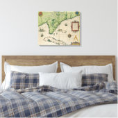 Kaart van Florida, uit 'Brevis Narratio' Canvas Afdruk (Insitu (Slaapkamer))