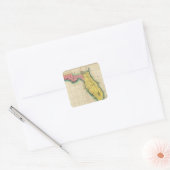 Kaart van Florida Vierkante Sticker (Envelop)