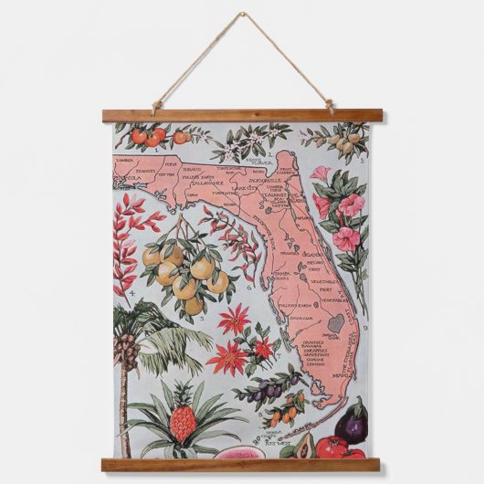  kaart van Florida Wall Hangend Wandkleed (Voorkant)