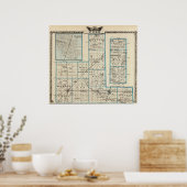 Kaart van Ford County en Paxton Poster (Keuken)