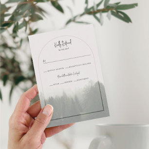 Kaart van Forest Mountain Wedding RSVP