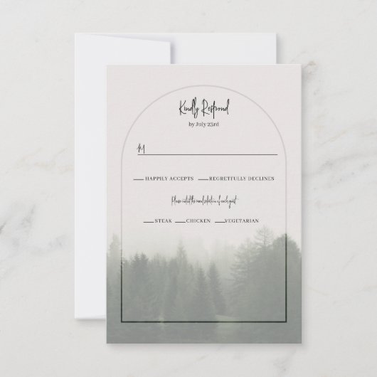 Kaart van Forest Mountain Wedding RSVP (Voorkant)