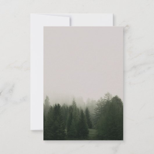 Kaart van Forest Mountain Wedding RSVP (Achterkant)