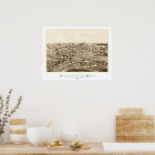 Kaart van Forestville, CT vanaf 1880 Poster (Keuken)