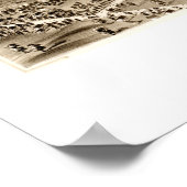 Kaart van Forestville, CT vanaf 1880 Poster (Hoek)