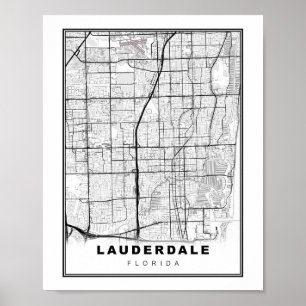 Kaart van Fort Lauderdale Poster