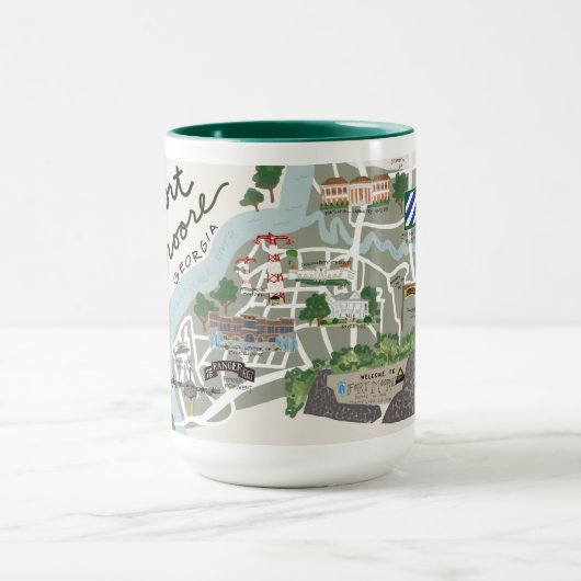 Kaart van Fort Moore Coffee Mok (Midden)