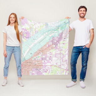 kaart van Fort Myers Florida (1958) Fleece Deken