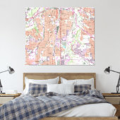 kaart van Fort Worth Texas (1955) 2 Canvas Afdruk (Insitu (Slaapkamer))