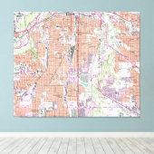 kaart van Fort Worth Texas (1955) 2 Canvas Afdruk (Insitu (Houten vloer))