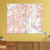 kaart van Fort Worth Texas (1955) 2 Canvas Afdruk (Insitu (Woonkamer))