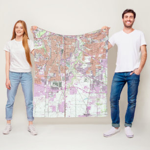 kaart van Fort Worth Texas (1955) 2 Fleece Deken