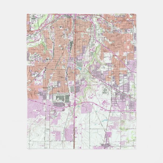 kaart van Fort Worth Texas (1955) 2 Fleece Deken (Voorkant)