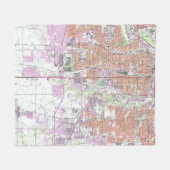  kaart van Fort Worth Texas (1955) 2 Fleece Deken (Voorkant (Horizontaal))