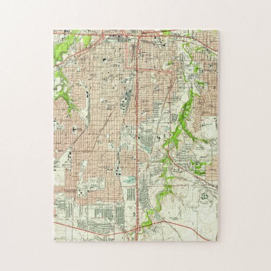 kaart van Fort Worth Texas (1955) Legpuzzel (Verticaal)