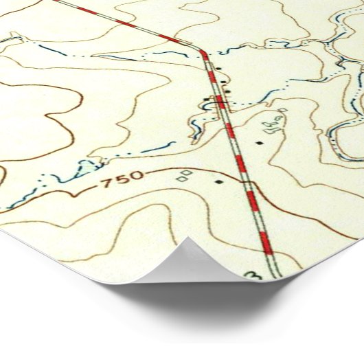  kaart van Fort Worth Texas (1955) Poster (Hoek)