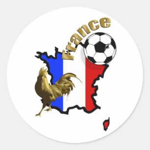 Kaart van France Le Coq voetbal giften Ronde Sticker