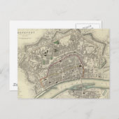 kaart van Frankfurt Duitsland (1837) (Voorkant / Achterkant)