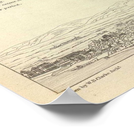  kaart van Frankfurt Duitsland (1837) Poster (Hoek)