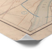  kaart van Frankfurt Duitsland (1880) Poster (Hoek)